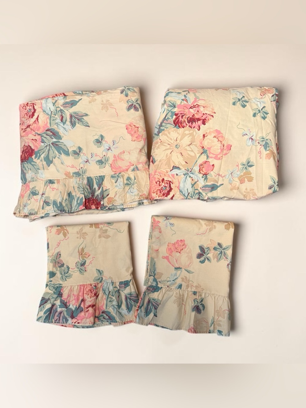 Ralph Lauren Elsa Grasslands King Flat & Fitted Sheet 2 Pillow Cases Vintage